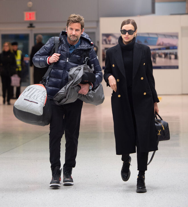 Bradley Cooper e Irina Shayk no aeroporto JFK em Nova Iorque, 2019 