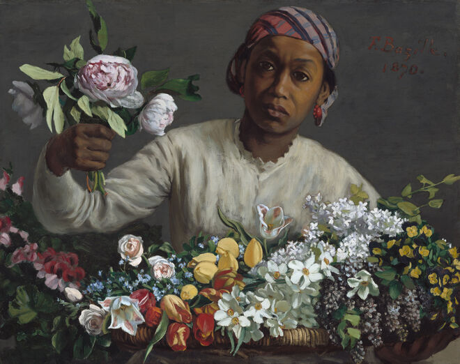 Femme aux pivoines, Frédéric Bazille, 1870.