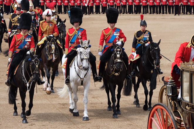 Os guardas reais ao lado de Ana, Princesa Real