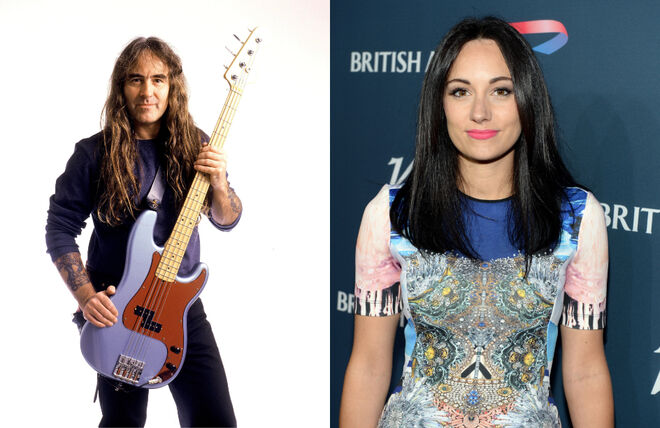 A cantora Lauren Harris e o pai Steve Harris