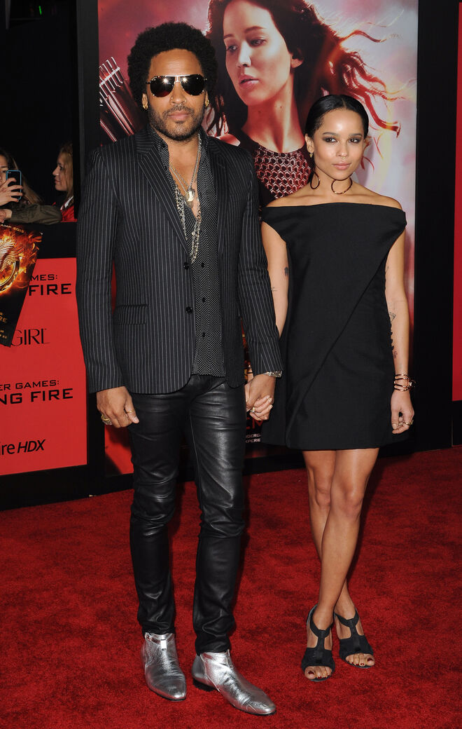 A atriz Zoë Kravitz eo pai Lenny Kravitz