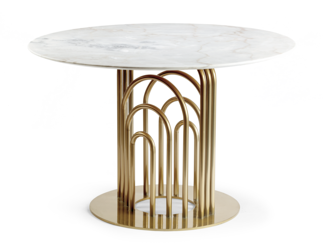 Mesa Bara em mármore e metal lacado, €3 909, Mambo Unlimited Ideas 