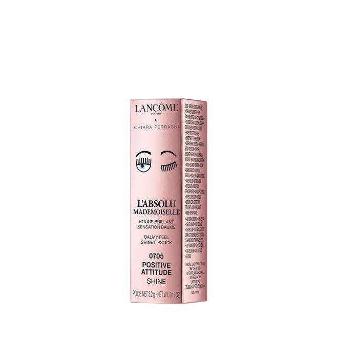 Lancôme x Chiara Ferragni Batom L’Absolu Mademoiselle Shine no tom N°0705 – Positive Attitude, €33, Lancôme