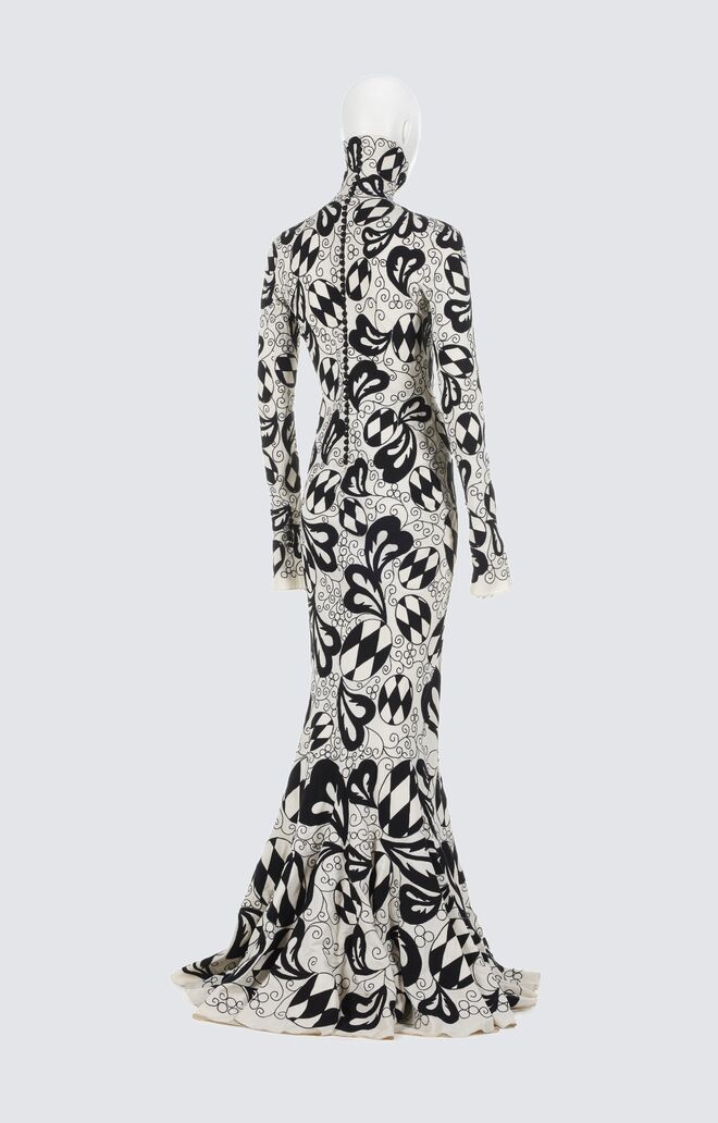 Vestido de John Galliano fechado com 51 botões, outono/inverno 1998-99.