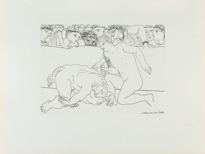 Minotauro derrotado pela juventude na Arena, 29 de maio de 1933. Pablo Picasso. 