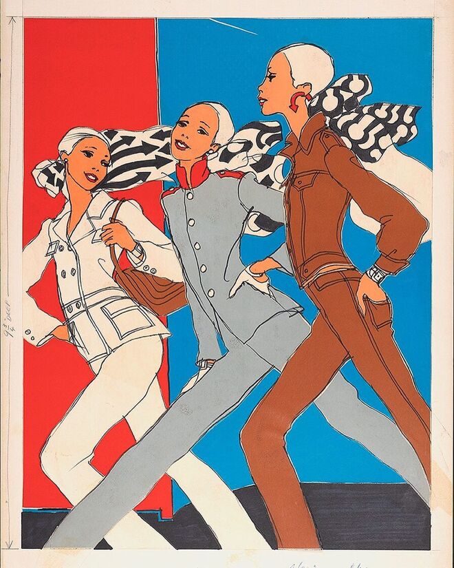 “O Uniforme com Calças” em Modas do tempo, revista do The New York Times, 1966