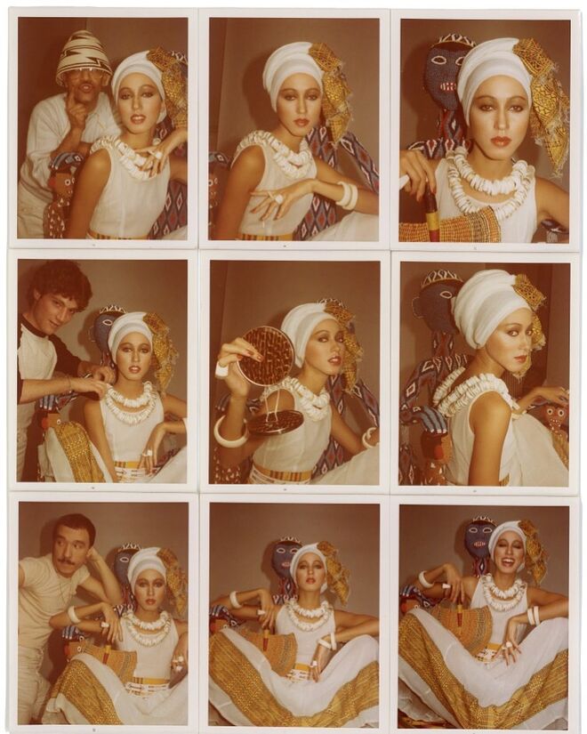 Fotografias Instamatic Kodak de Antonio Lopez, Pat Cleveland e Charles Tracy em Nova Iorque, 1975