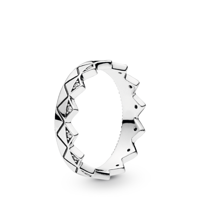 Anel Exotic Crown em prata e zircónias, €59