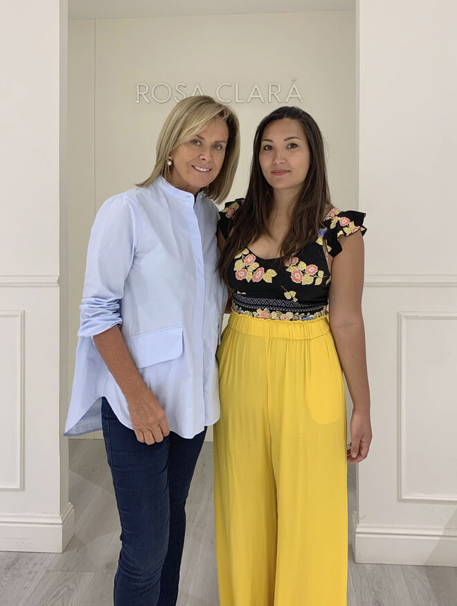 A designer Rosa Clará com Marie Chevallier