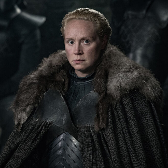 Gwendoline Christie como Brienne de Tarth, na série 'A Guerra dos Tronos'