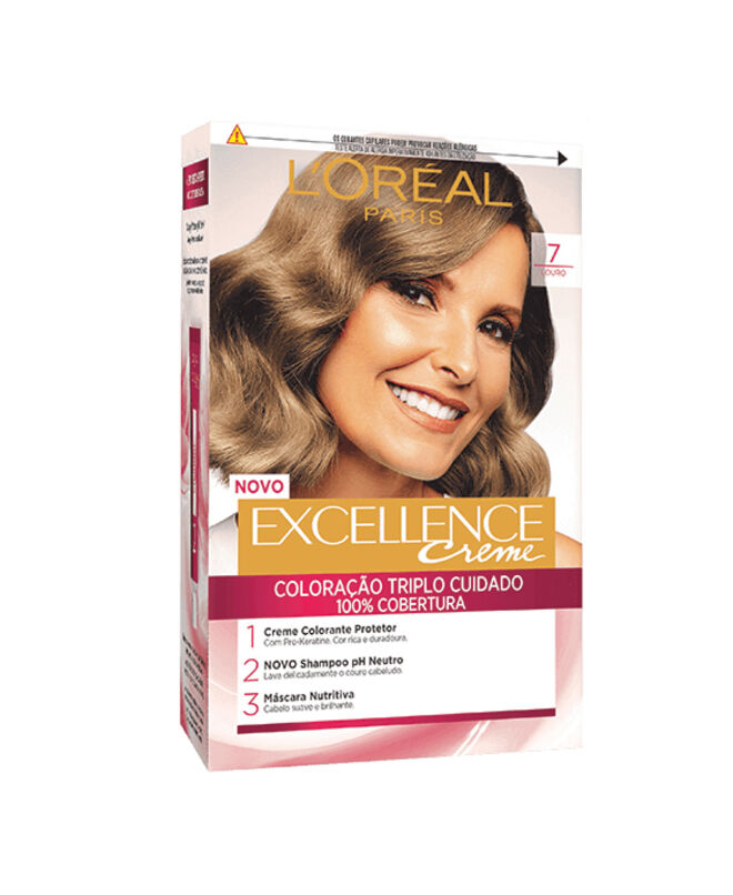 A nova coloração que todos estamos habituados. Excellence Crème 7 Louro, €11,49, L'Oréal Paris