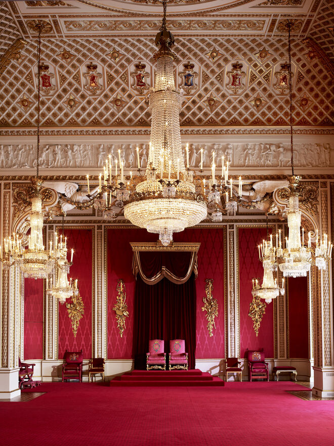 A Sala do Trono, Palácio de Buckingham.