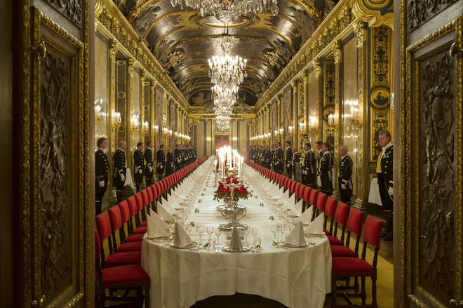 A Galeria Karl XI, no Palácio Real, em Estocolmo.