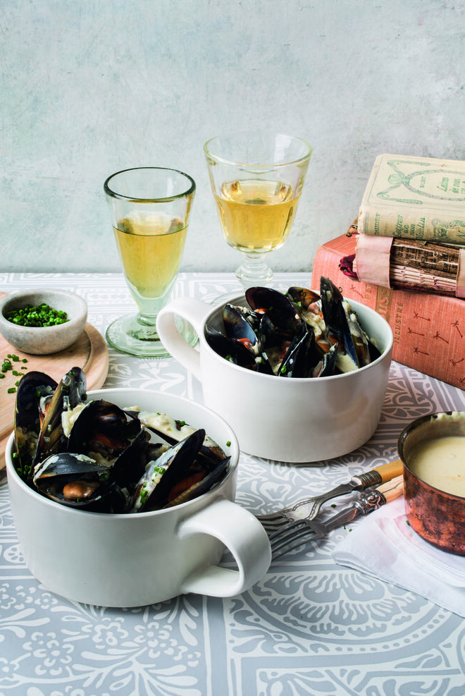 Mexilhões à La Normande.