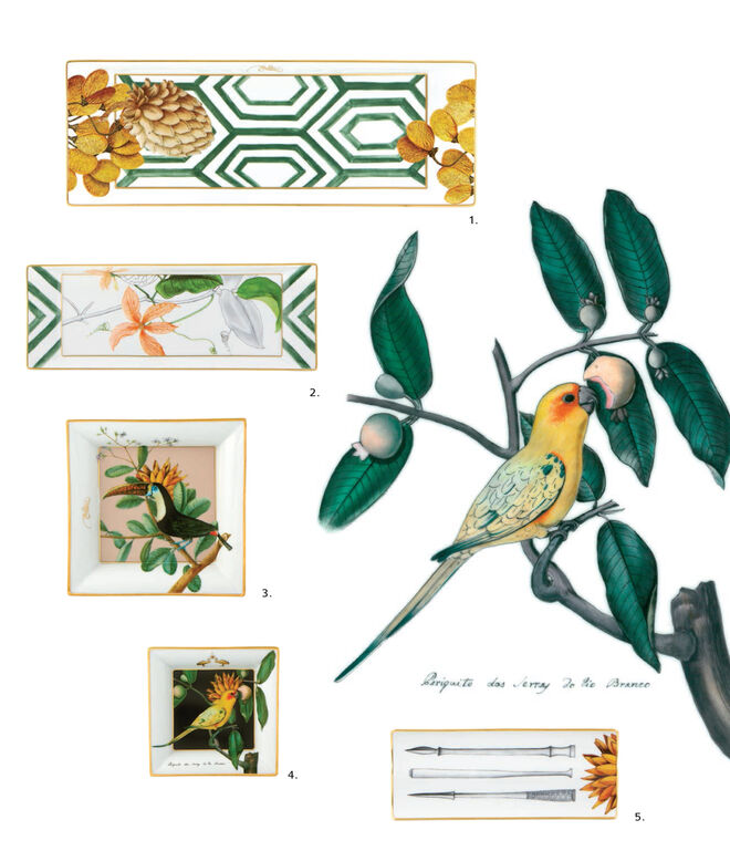 1. Bandeja Retangular Grande; 2. Bandeja Retangular Pequena; 3. Bandeja Quadrada; 4. Bandeja Quadrada Pequena; 5. Bandeja
para Caneta 