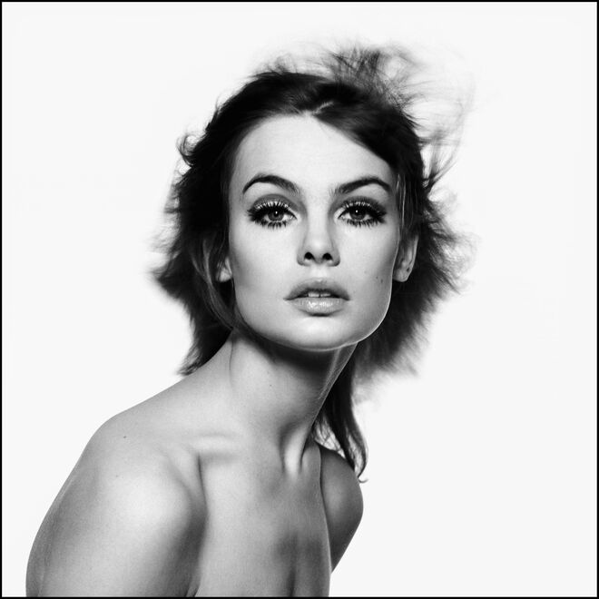 Jean Shrimpton, por David Bailey em 1965. No livro David Bailey, Taschen.