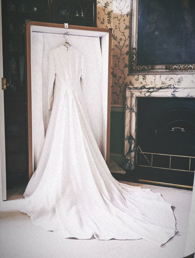 A cauda do vestido Chloé