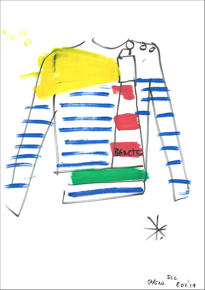 Ilustrações da coleção United Colors of Benetton primavera/verão 2020, por Jean-Charles de Castelbajac.