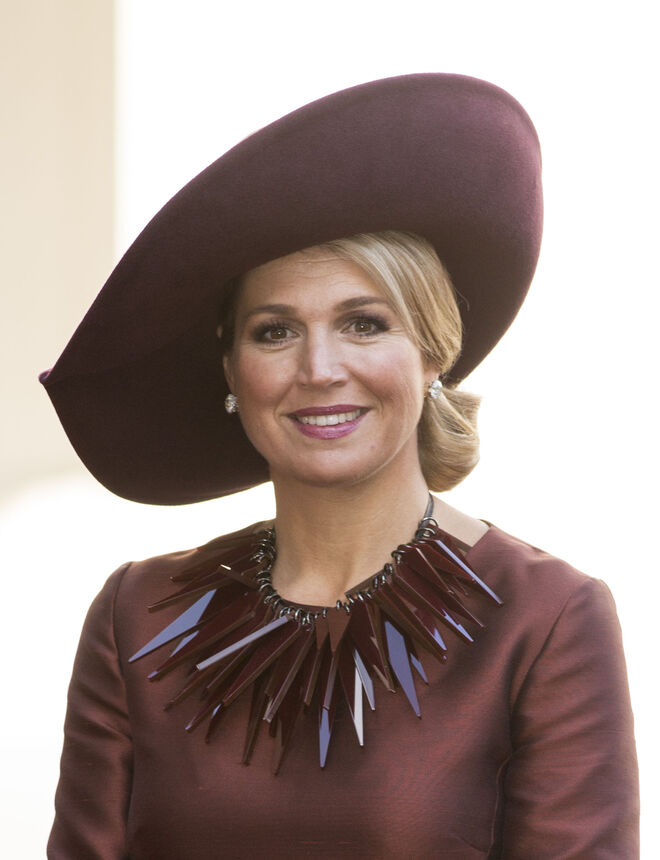 A rainha Máxima no palácio Noordeinde em outubro de 2014. 