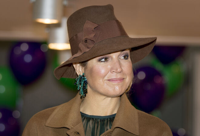 A rainha Máxima na abertura da exposição de educação nacional em Jaarbeurs Utrecht em janeiro de 2017. 