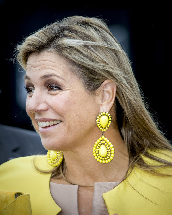 A rainha Máxima da Holanda no congresso Gender and Health of Women Inc. em Rijtuigenloods, em outubro de 2017. 