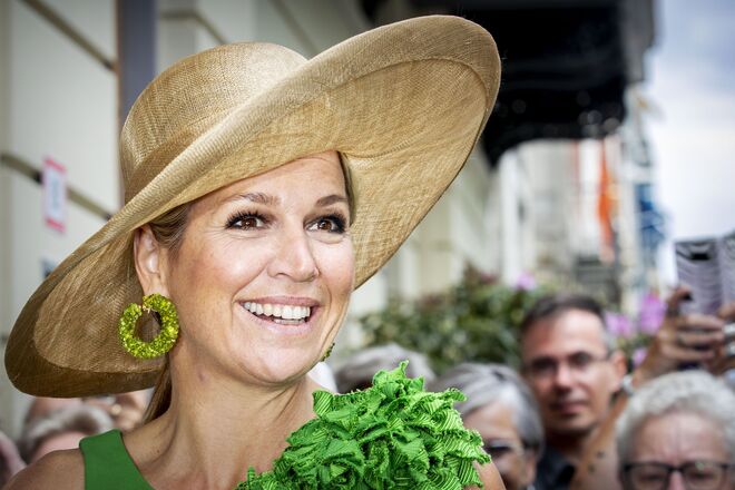 A rainha Máxima da Holanda na abertura da exposição Superstraat no World Museum, em Rotterdam em julho de 2019. 