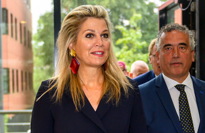 Um primeiro plano da rainha Máxima.