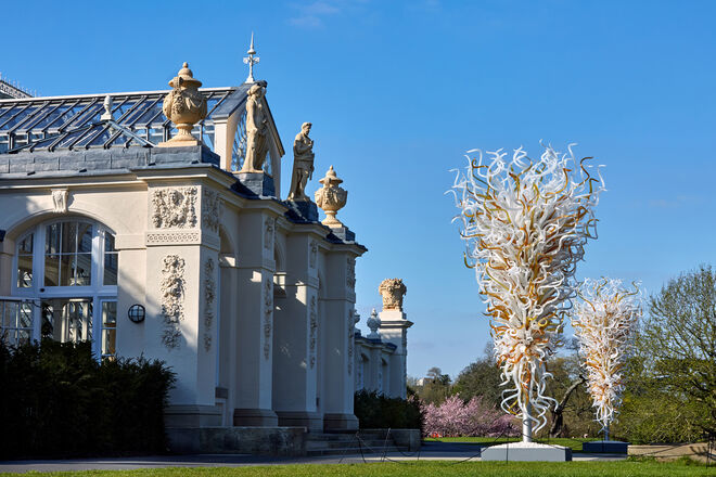 Opal and Amber Towers, Dale Chihuly, 2018. Royal Botanic Gardens, Kew, Londres.
