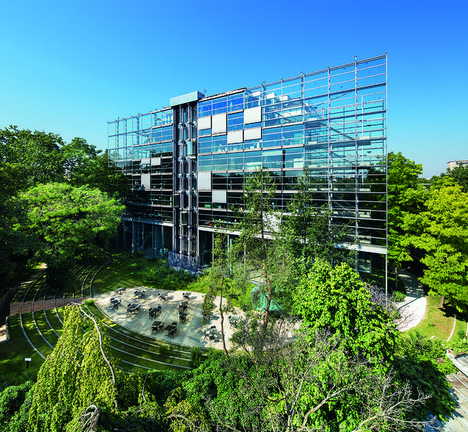 Vista da Fundação Cartier para a Arte Contemporânea. 
