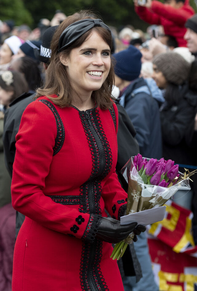 A princesa Eugenie na missa de Natal em Sandringham, em 2018.