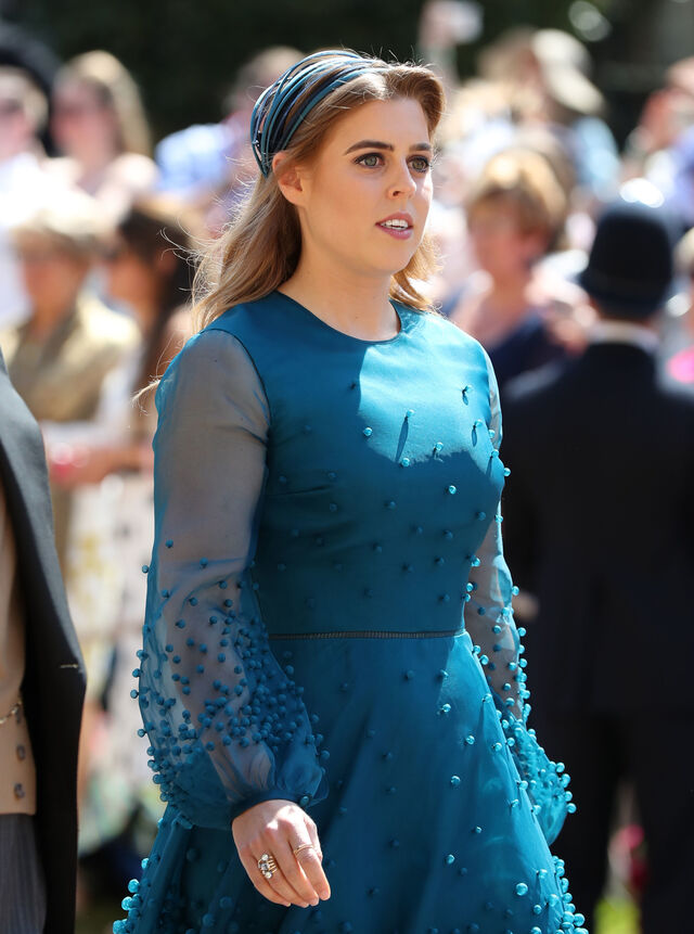 A princesa Beatrice no casamento do príncipe Harry com Meghan Markle, em maio de 2018.