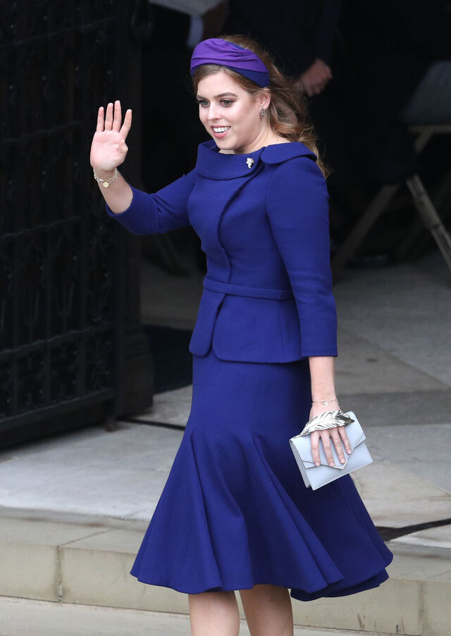 A princesa Beatrice no casamento da irmã, a princesa Eugenie, outubro de 2018.