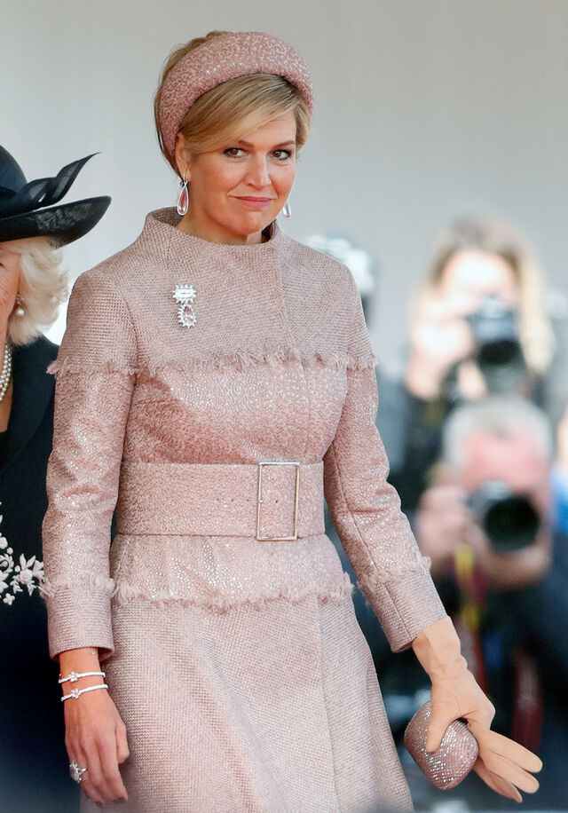 A rainha Máxima da Holanda em visita ao Reino Unido, em 2018.