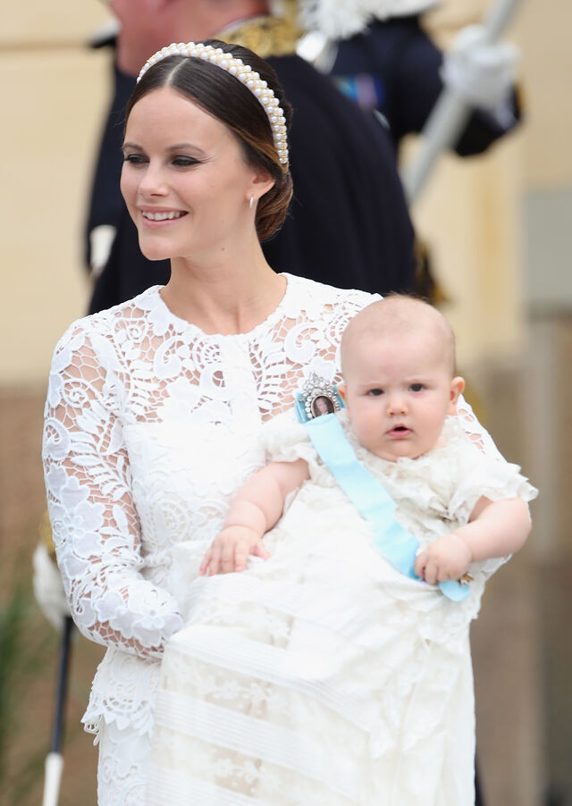 A princesa Sofia da Suécia no batizado do príncipe Alexander em Estocolmo, em 2016.