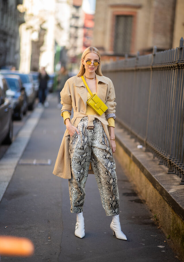 Leonie Hanne, na semana de moda em Milão  