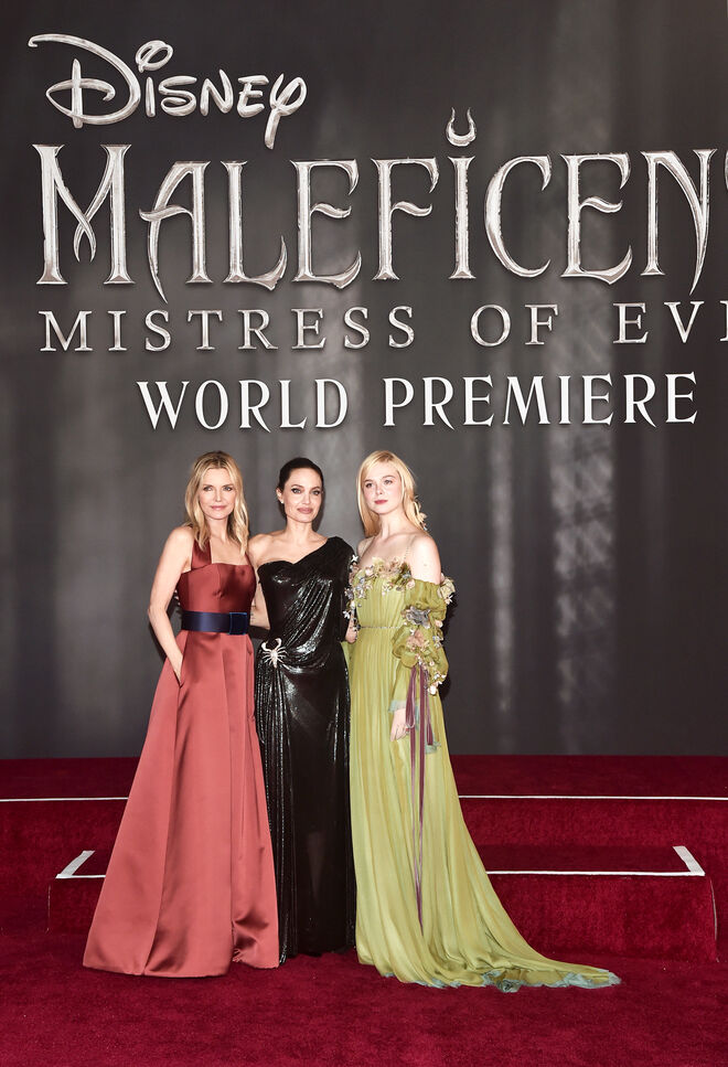 Michelle Pfeiffer, Angelina Jolie e Elle Fanning na première de 'Maléfica, Mestre do Mal'