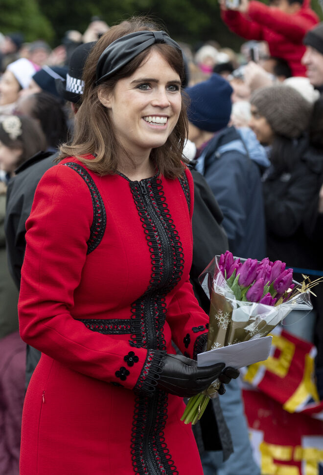A princesa Eugenie na missa de Natal em Sandringham, em 2018.