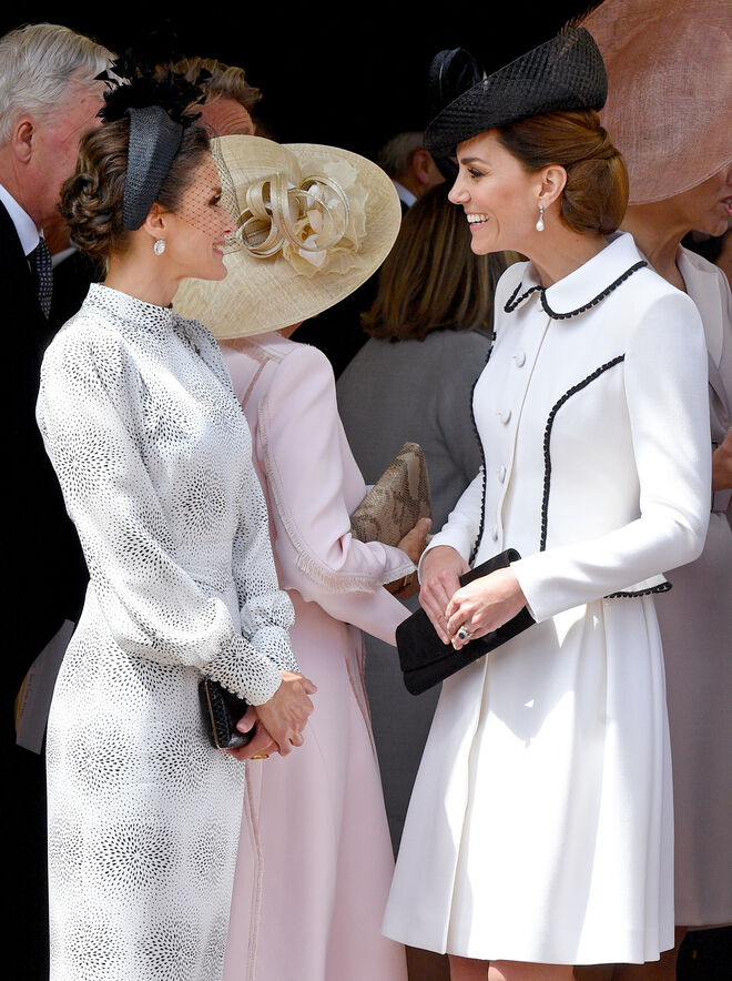 A rainha Letizia com a duquesa de Cambridge em Windsor, em junho de 2019.
