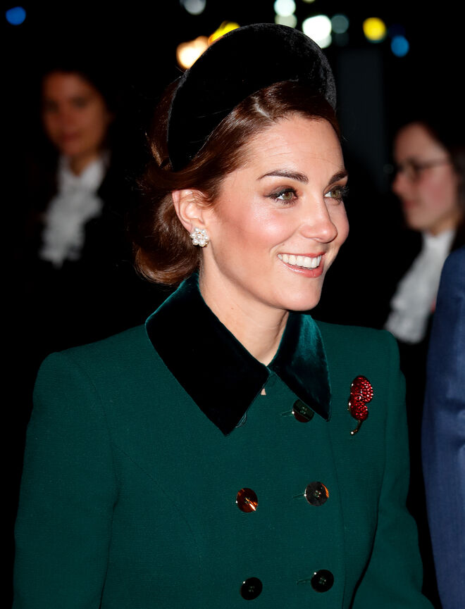A duquesa de Cambridge, Kate Middleton, num serviço religiosos na Abadia de Westminster, em novembro de 2018.