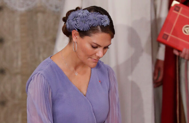 A princesa Victoria da Suécia numa cerimónia na Noruega, em 2019.
