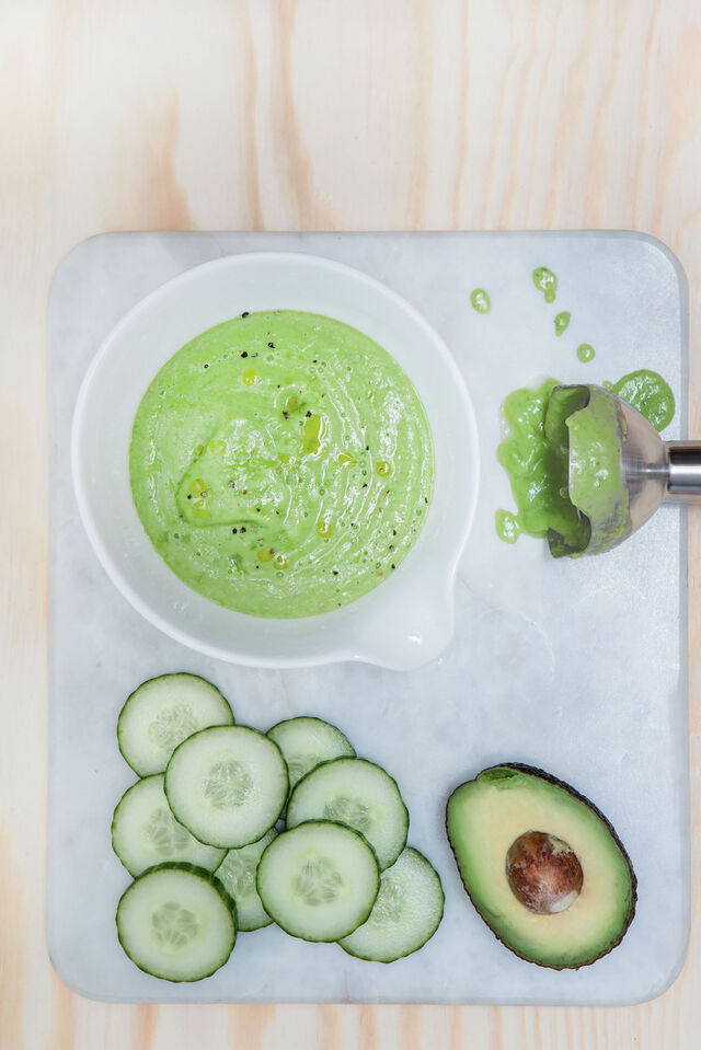 Receita de gaspacho verde.