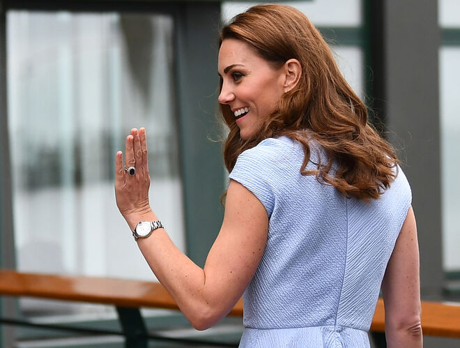 Kate Middleton, a duquesa de Cambridge, no torneio de Wimbledon em 2019.
