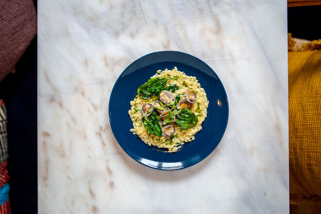 Um dos dois risottos da carta