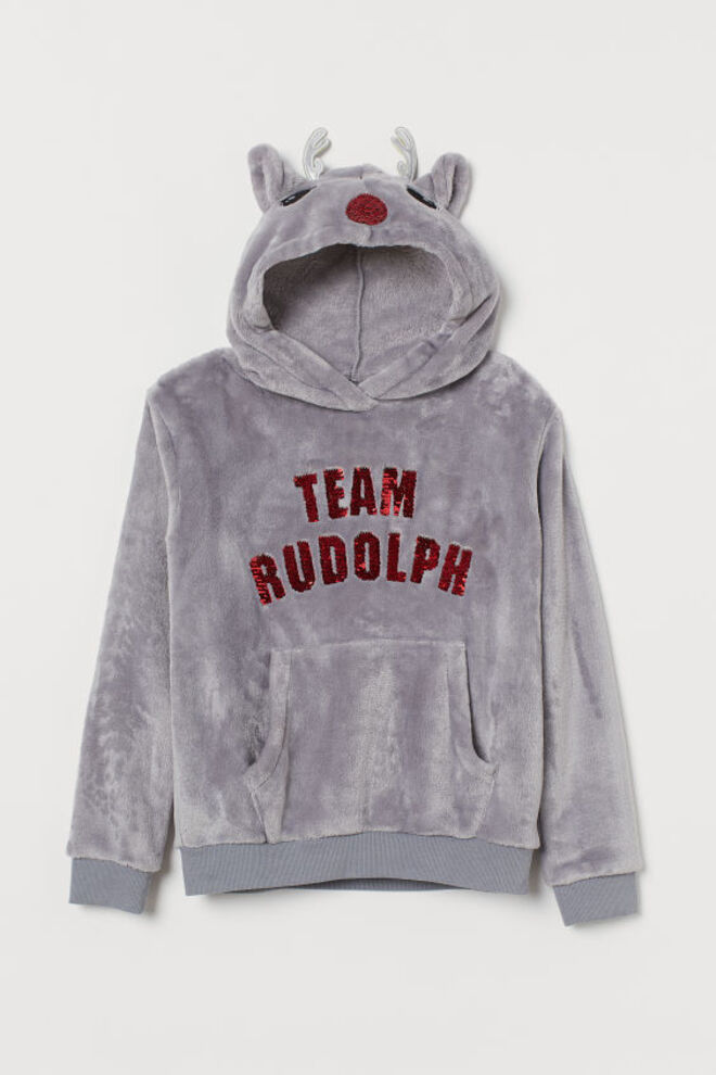 Camisola felpuda com capuz infantil, €19,99, H&M