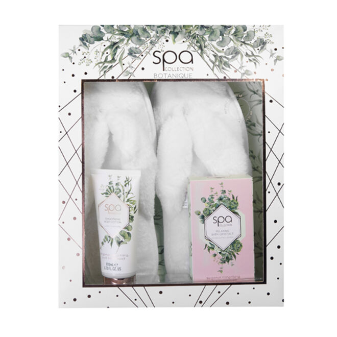 Conjunto de banho com pantufas, €13,99, Spa Botanique