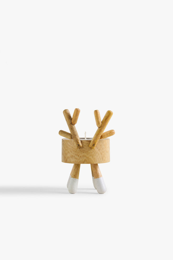 Porta-velas de madeira com forma de rena, €7,99, Zara Home