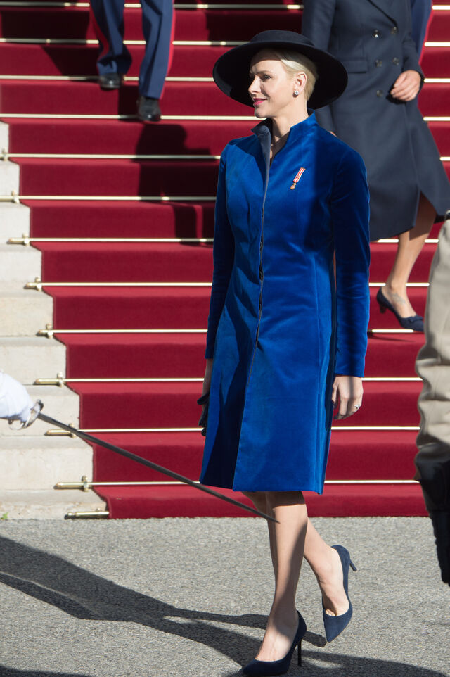 A princesa Charlene do Mónaco no Dia Nacional do Mónaco, em novembro de 2017.