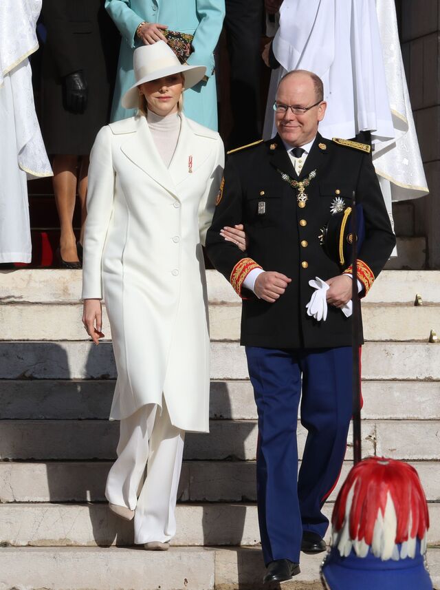 A princesa Charlene do Mónaco no Dia Naiconal do Mónaco, em novembro de 2019. 