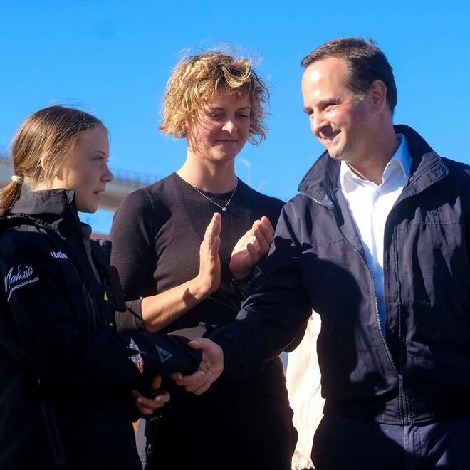 Greta Thunberg foi recebida pelo Presidente da Cãmara Municipal de Lisboa, Fernando Medina