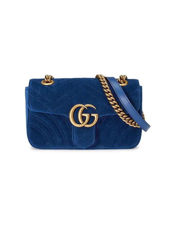 Blue GG Marmont Mini Velvet Bag €2402 Gucci